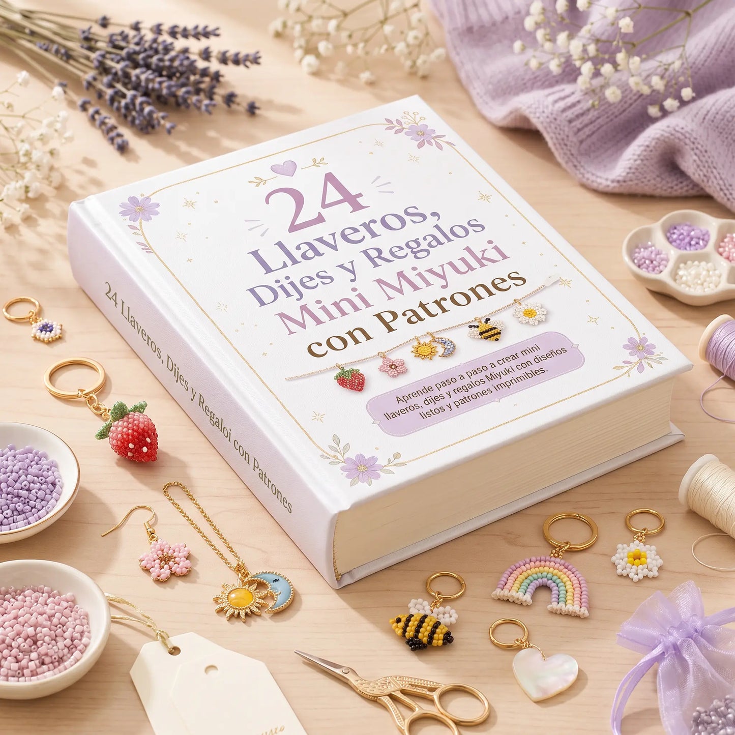 24 Diseños y Patrones Llaveros, Dijes y Regalos Mini Miyuki