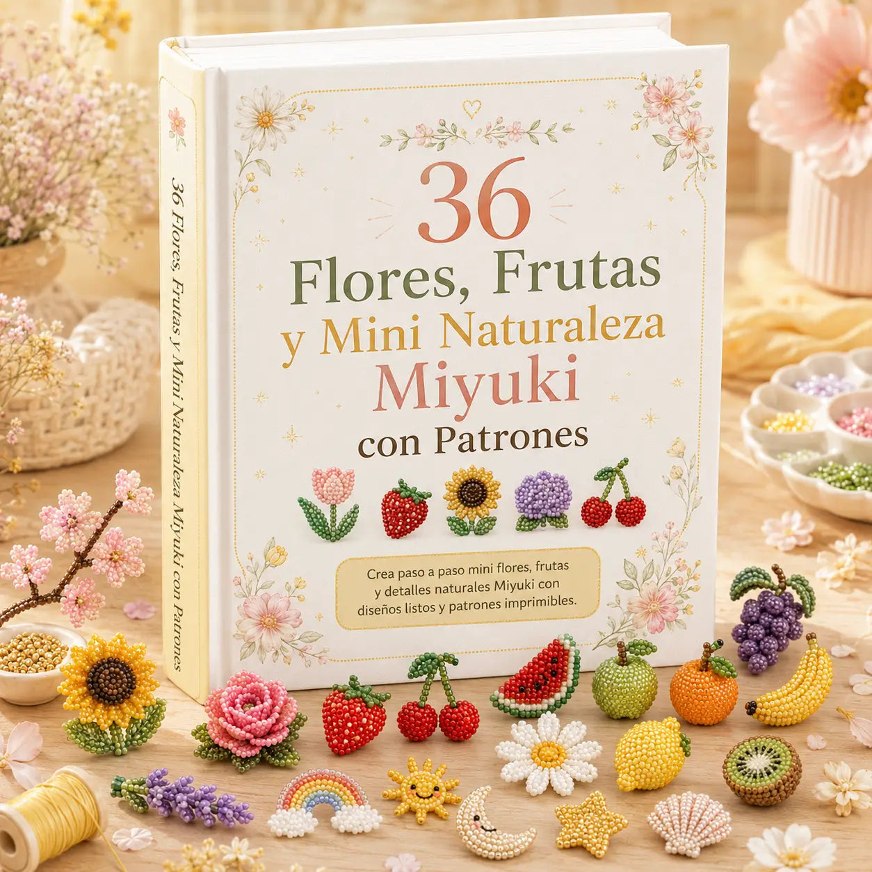 36 Diseños y Patrones de Flores, Frutas y Mini Naturaleza Miyuki
